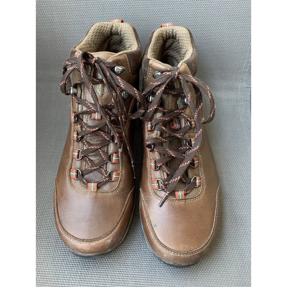 Eddie Bauer Men's Cairn Hiking Shoes Vibram Sole Cocoa Brown Leather Lace Up 9.5